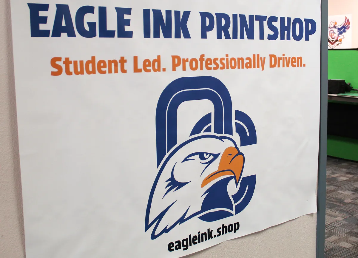 Eagle Ink Printshop signage at the shop entrance